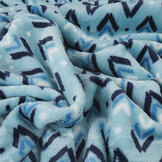 Flanell Fleece Geometrisch Blau