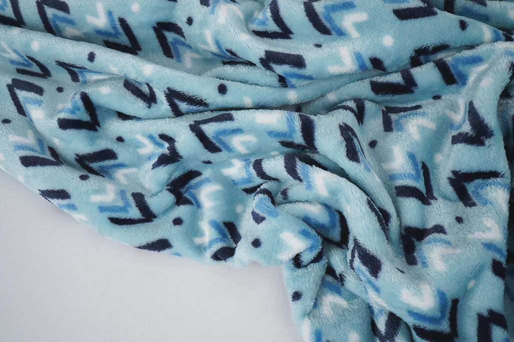 Flanel Fleece Geometrisch Blauw