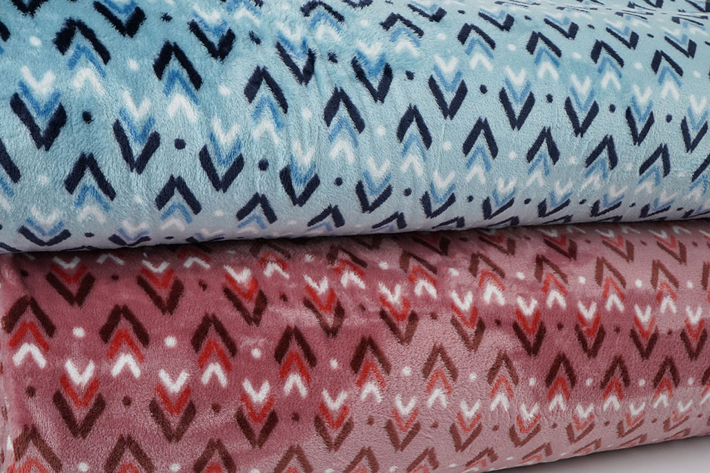 Flanell Fleece Geometrisch Blau