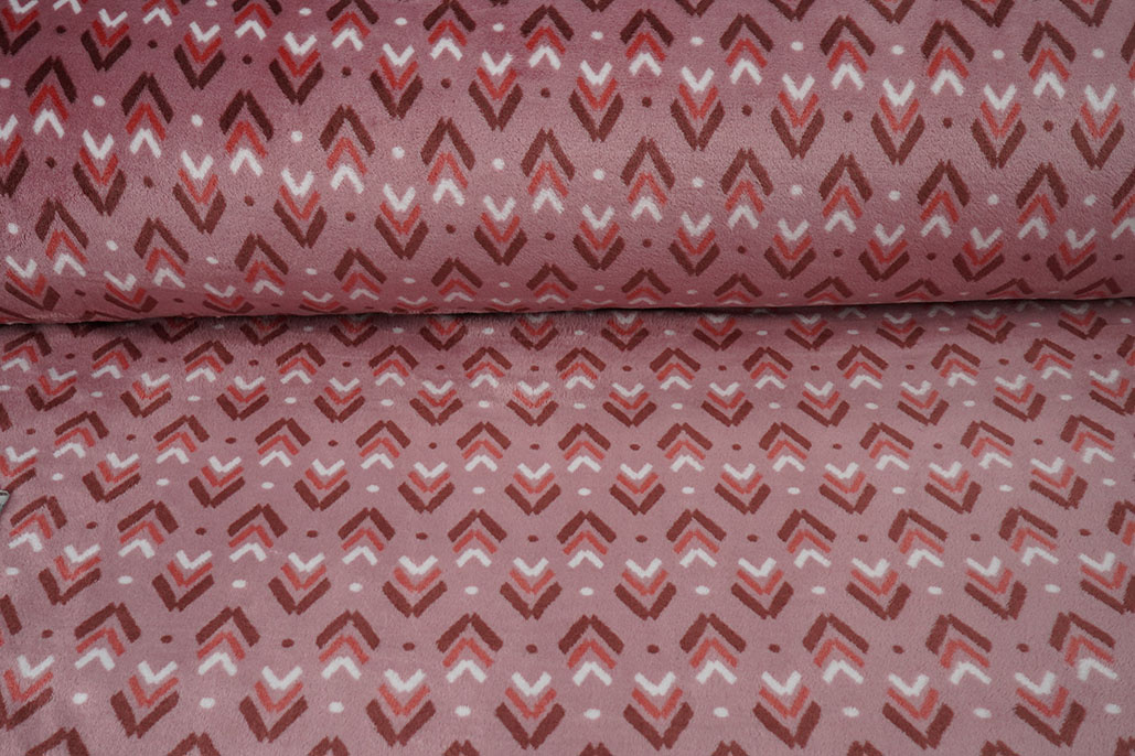 Flanell Fleece Geometrisch Rosa