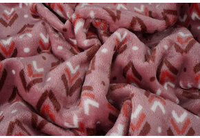 Flanell Fleece Geometrisch Rosa