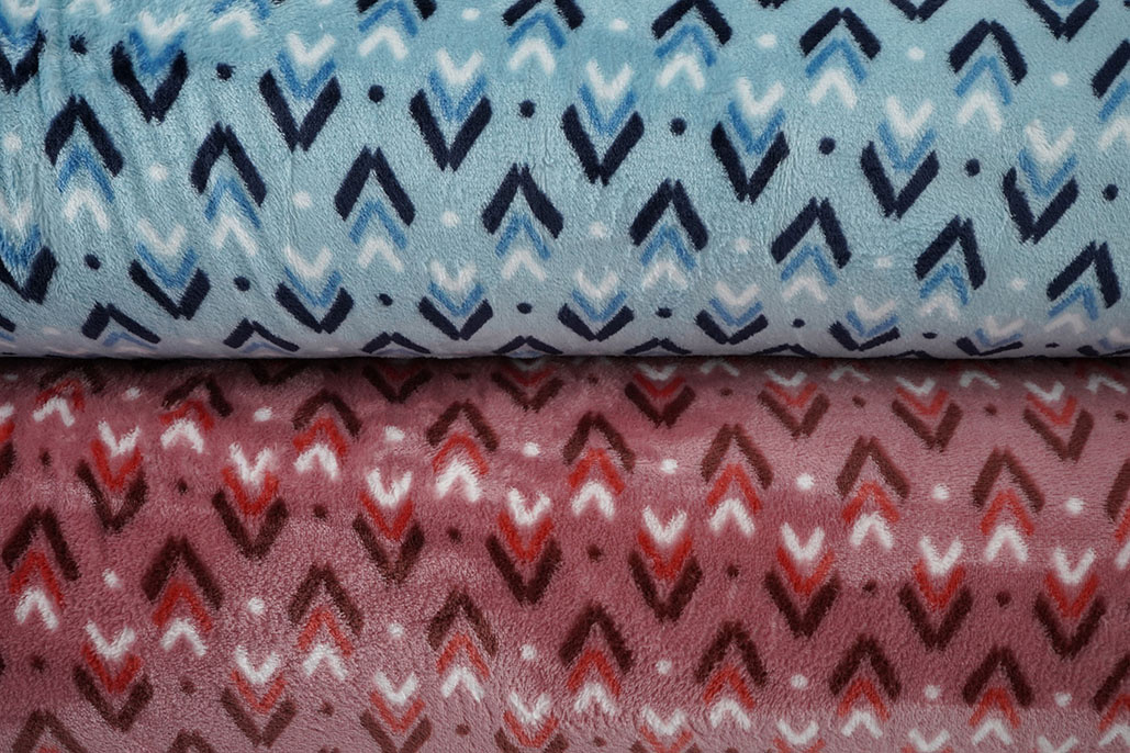 Flannel Fleece geometric Pink