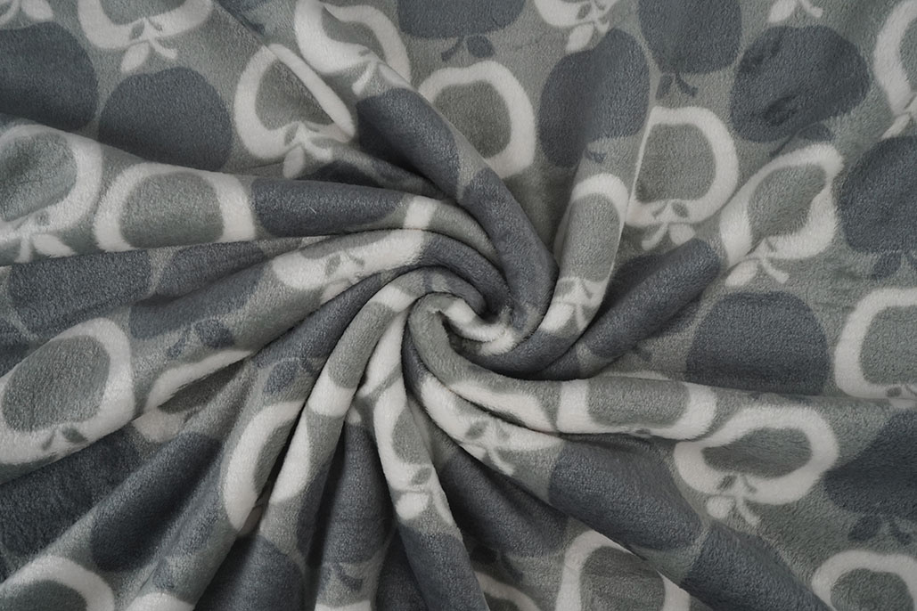 Flanell Fleece Apfel Grau