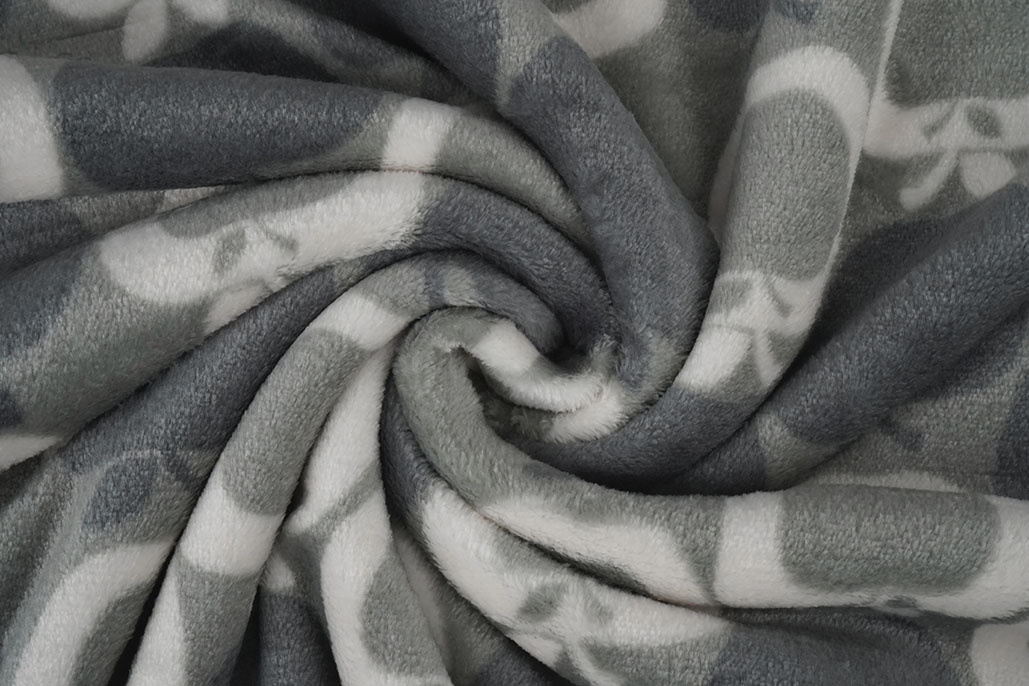 Flanell Fleece Apfel Grau