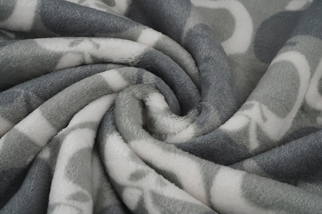 Flanell Fleece Apfel Grau