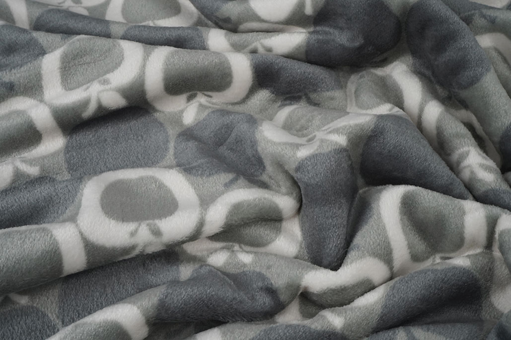 Flanell Fleece Apfel Grau