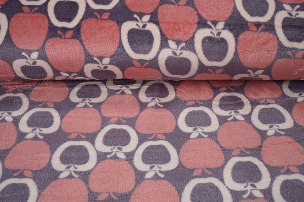 Flanel Fleece Appel Roze - Paars