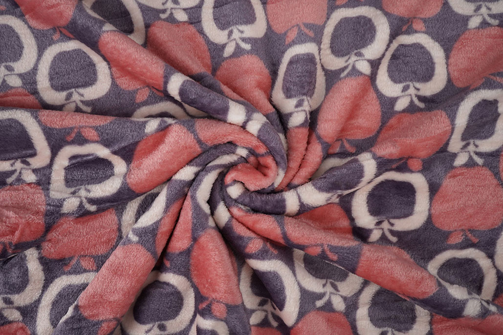 Flanell Fleece Apfel Rosa - Lila