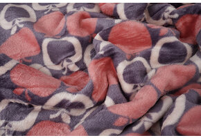 Flanell Fleece Apfel Rosa - Lila