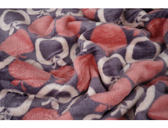 Flanell Fleece Apfel Rosa - Lila