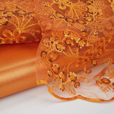 Mesh Embroidered Sequins Rosetta Orange