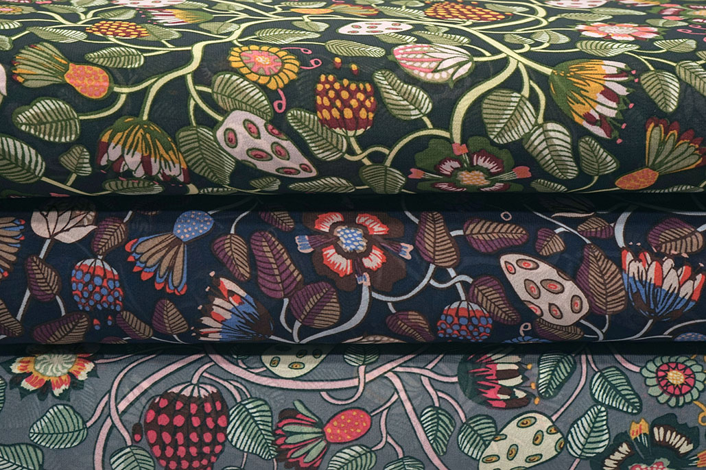 Chiffon Printed Siennaflor Grey