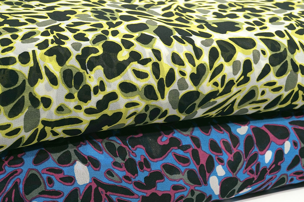 Chiffon Bedrukt Splotch Multi-1