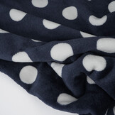 Flanell Fleece Punkte Marineblau