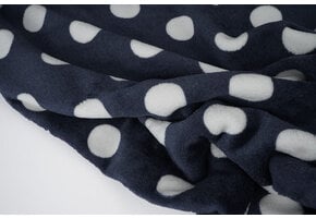 Flanell Fleece Punkte Marineblau