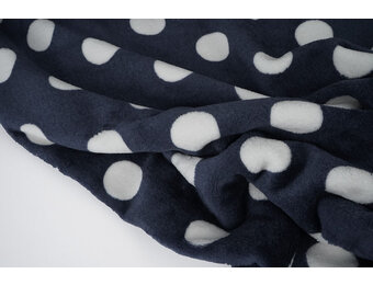 Flannel Fleece Dots Navy Blue