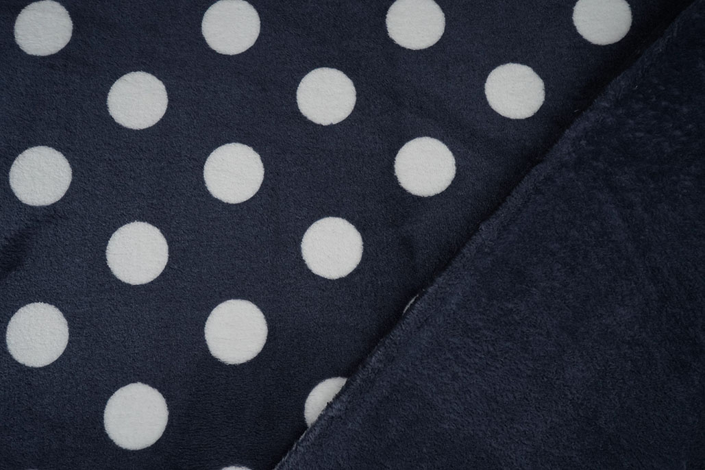 Flannel Fleece Dots Navy Blue