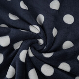 Flanel Fleece Stippen Marine Blauw