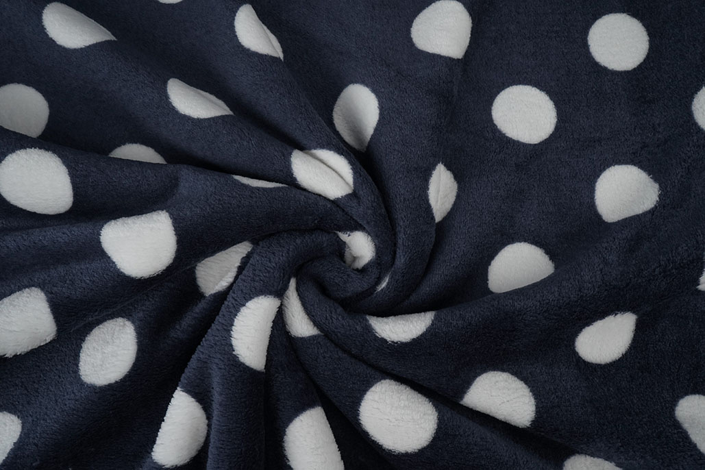 Flannel Fleece Dots Navy Blue