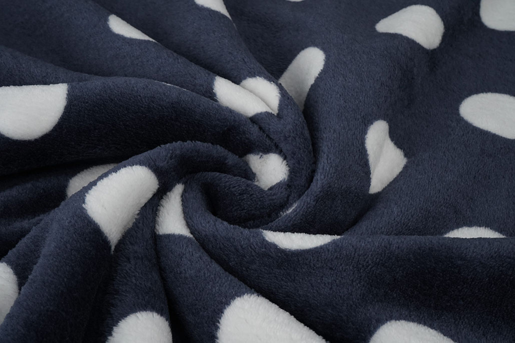 Flannel Fleece Dots Navy Blue