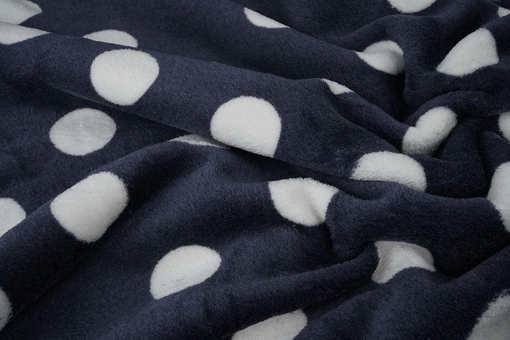 Flanell Fleece Punkte Marineblau