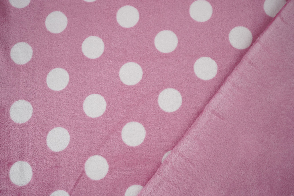 Flannel Fleece Dots Pink