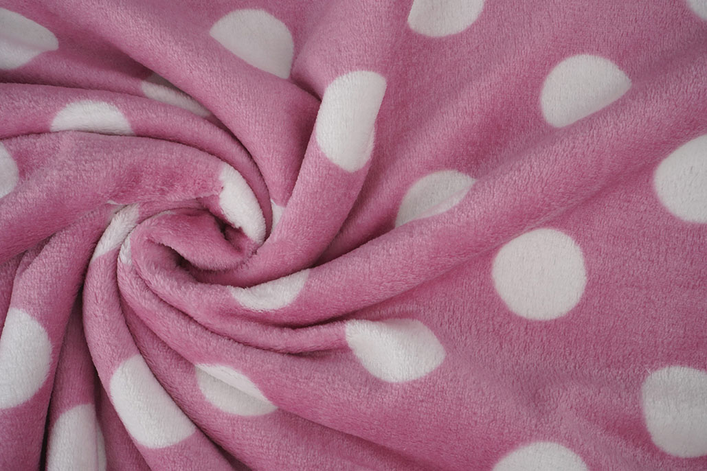 Flannel Fleece Dots Pink