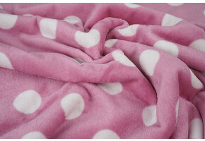 Flannel Fleece Dots Pink