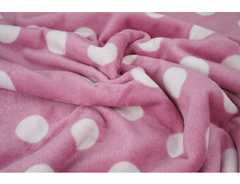 Flanel Fleece Stippen Roze