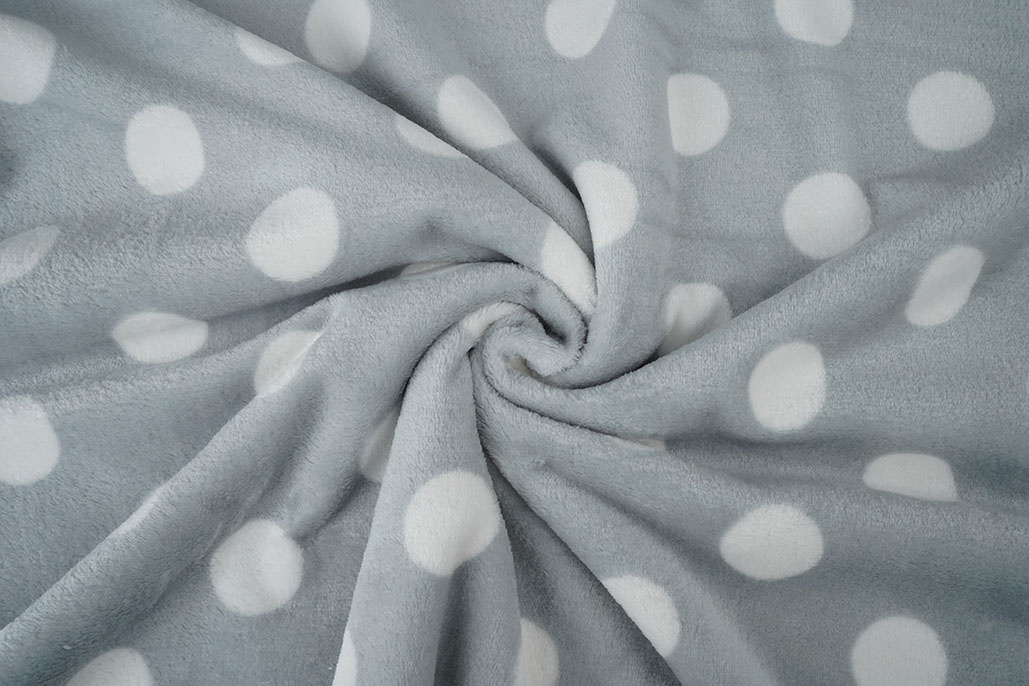 Flannel Fleece Dots Light Grey