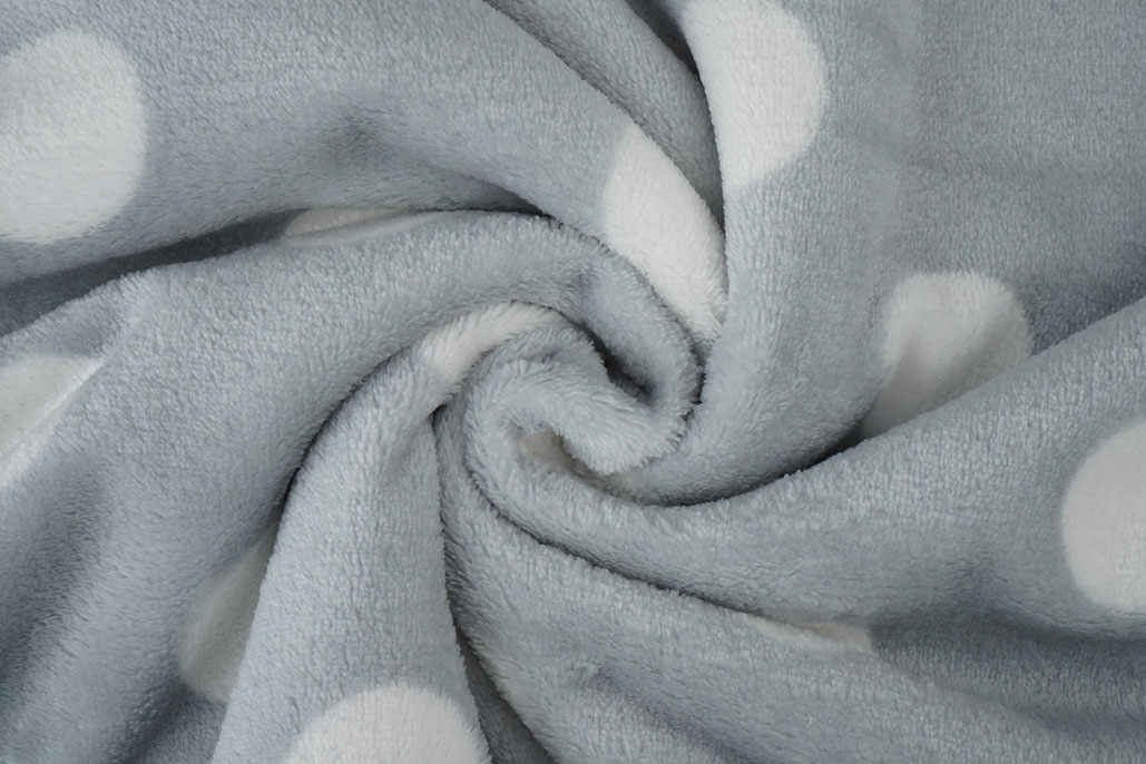 Flanel Fleece Stippen Licht Grijs