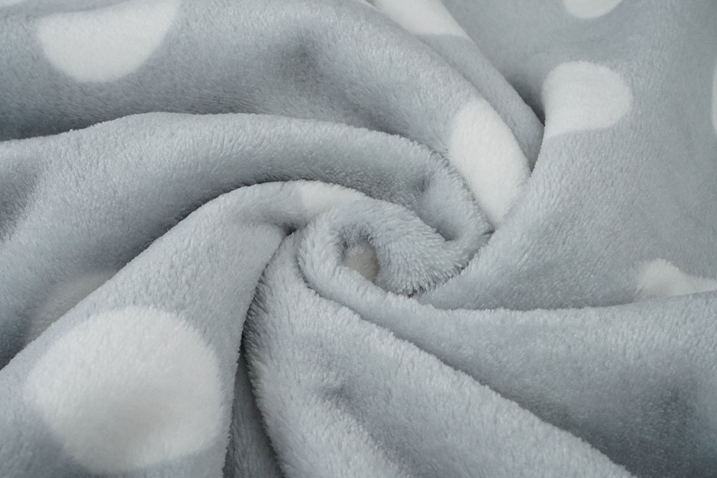 Flannel Fleece Dots Light Grey