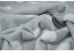 Flanell Fleece Punkte Hellgrau