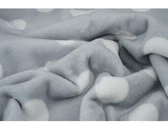 Flanell Fleece Punkte Hellgrau