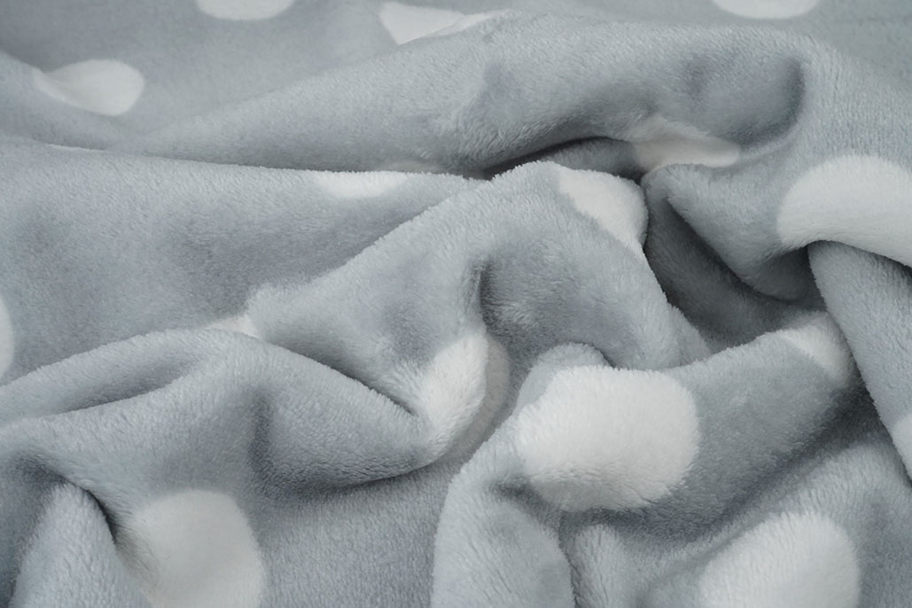 Flannel Fleece Dots Light Grey