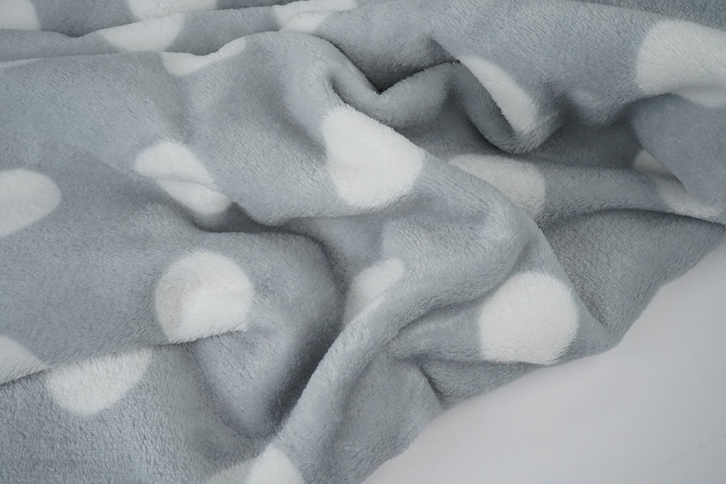 Flanel Fleece Stippen Licht Grijs