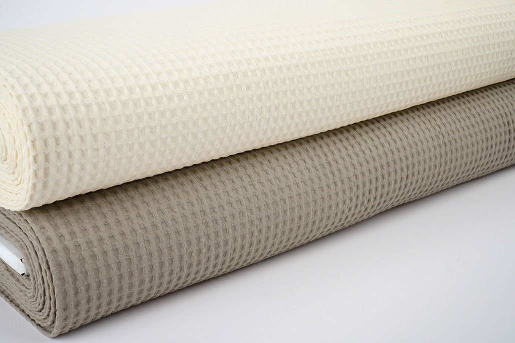 Luxury Cotton Waffle Pique Ecru