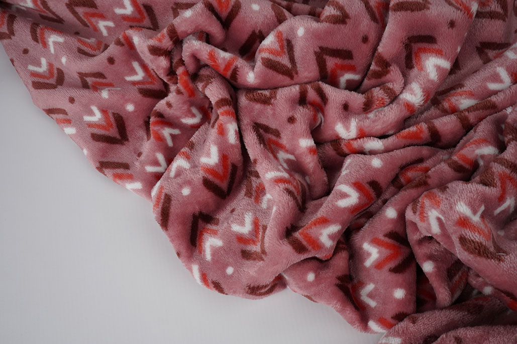 Flanell Fleece Geometrisch Rosa