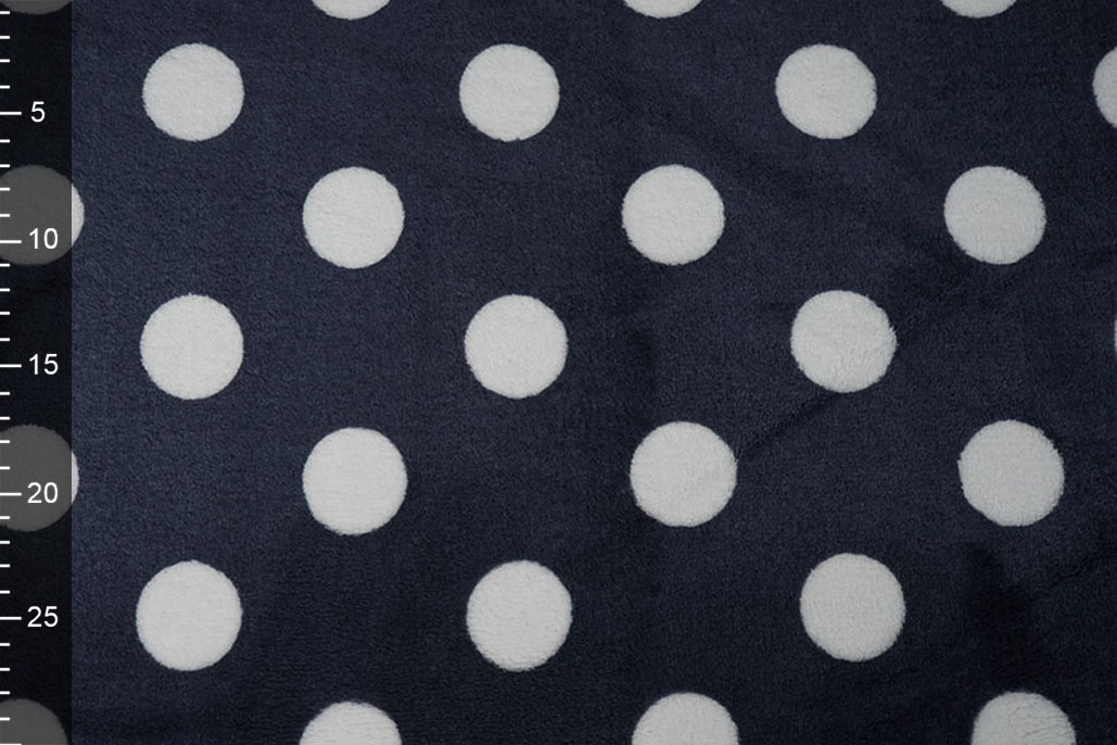 Flanel Fleece Stippen Marine Blauw