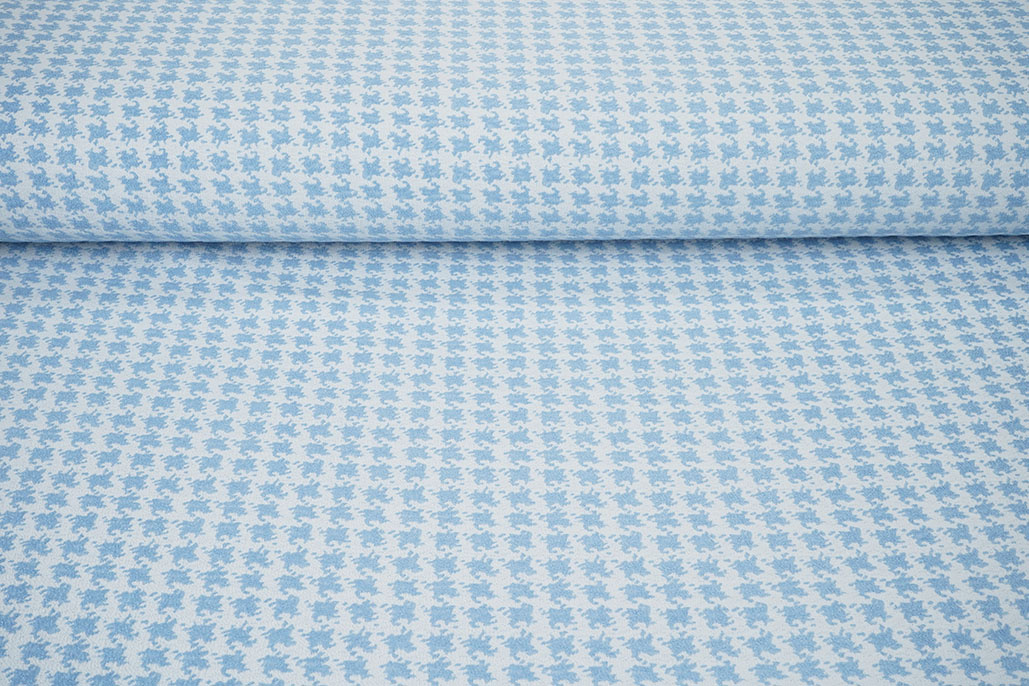 Jacquard Pied de Poule Hellblau