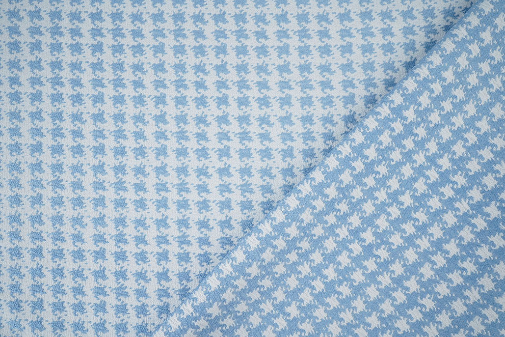 Jacquard Pied de Poule Hellblau
