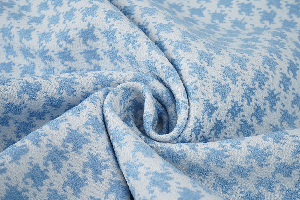 Jacquard Pied de Poule Hellblau