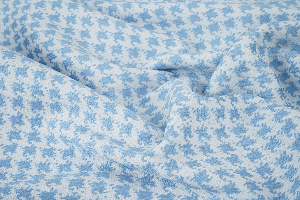 Jacquard Pied de Poule Licht Blauw