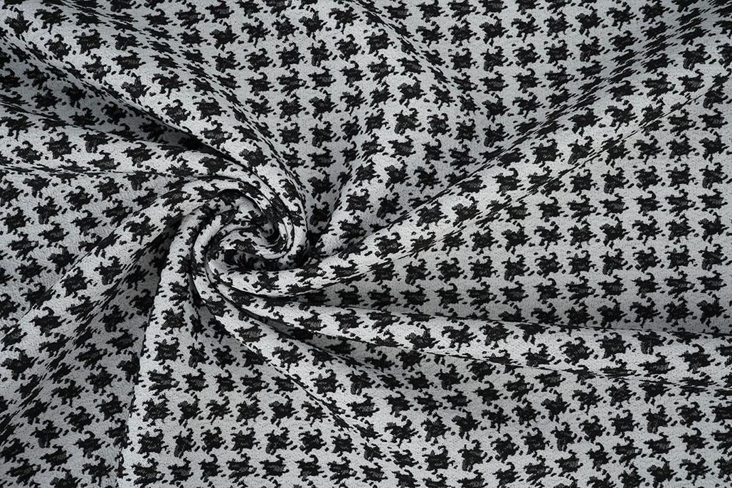 Jacquard Pied de Poule Zwart