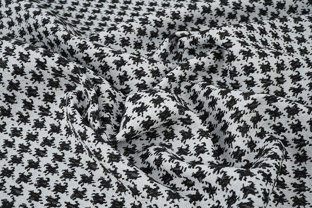 Jacquard Pied de Poule Zwart