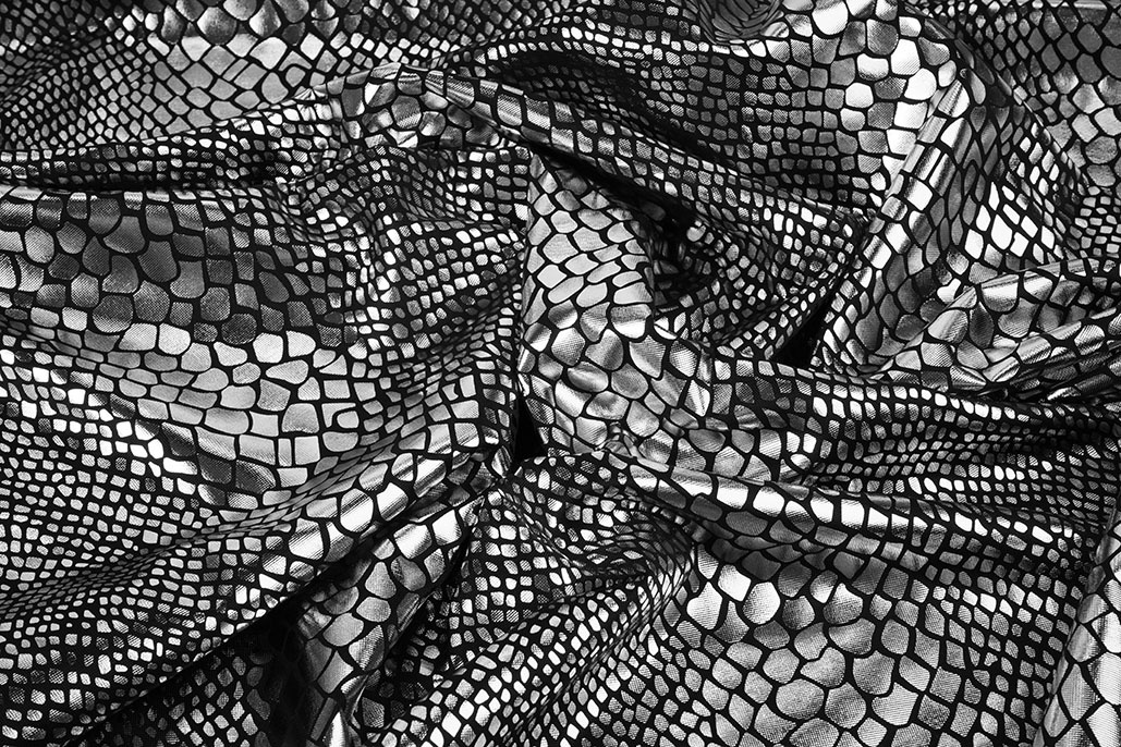 Lamé Snake Print Grey