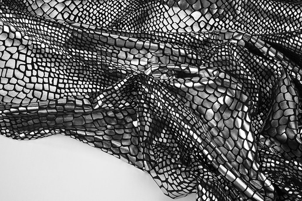 Lamé Snake Print Grey