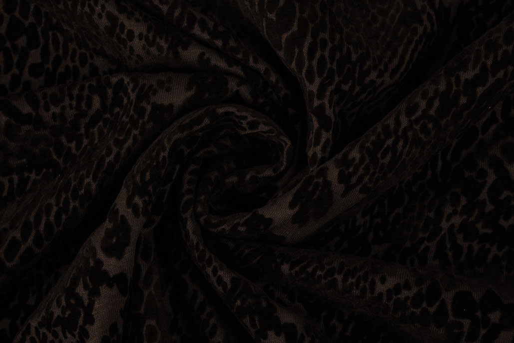 Tricot flock Slangenprint Bruin