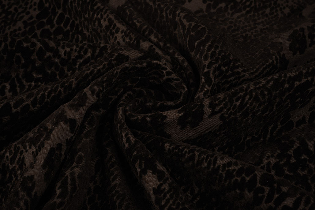 Tricot flock Slangenprint Bruin