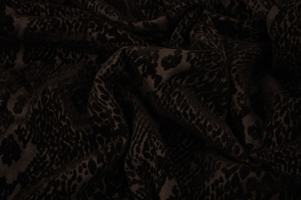 Tricot flock Slangenprint Bruin